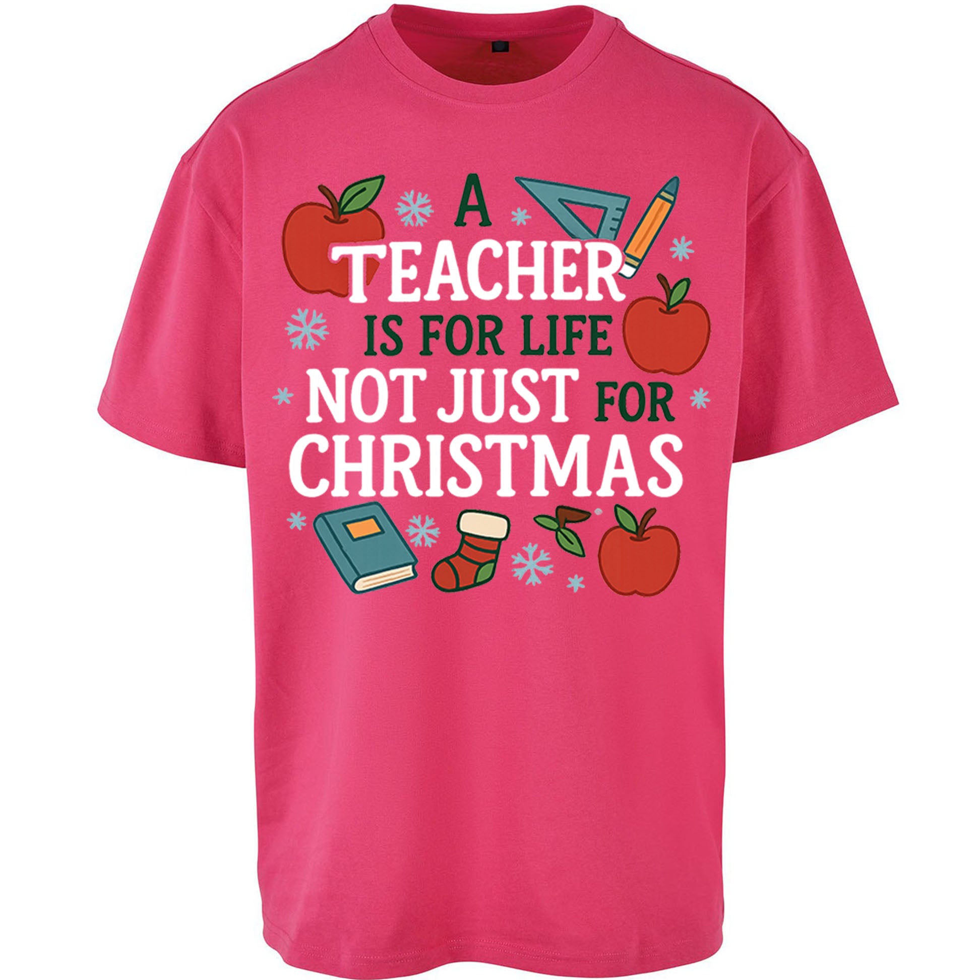 Teacher Christmas Oversized T Shirt