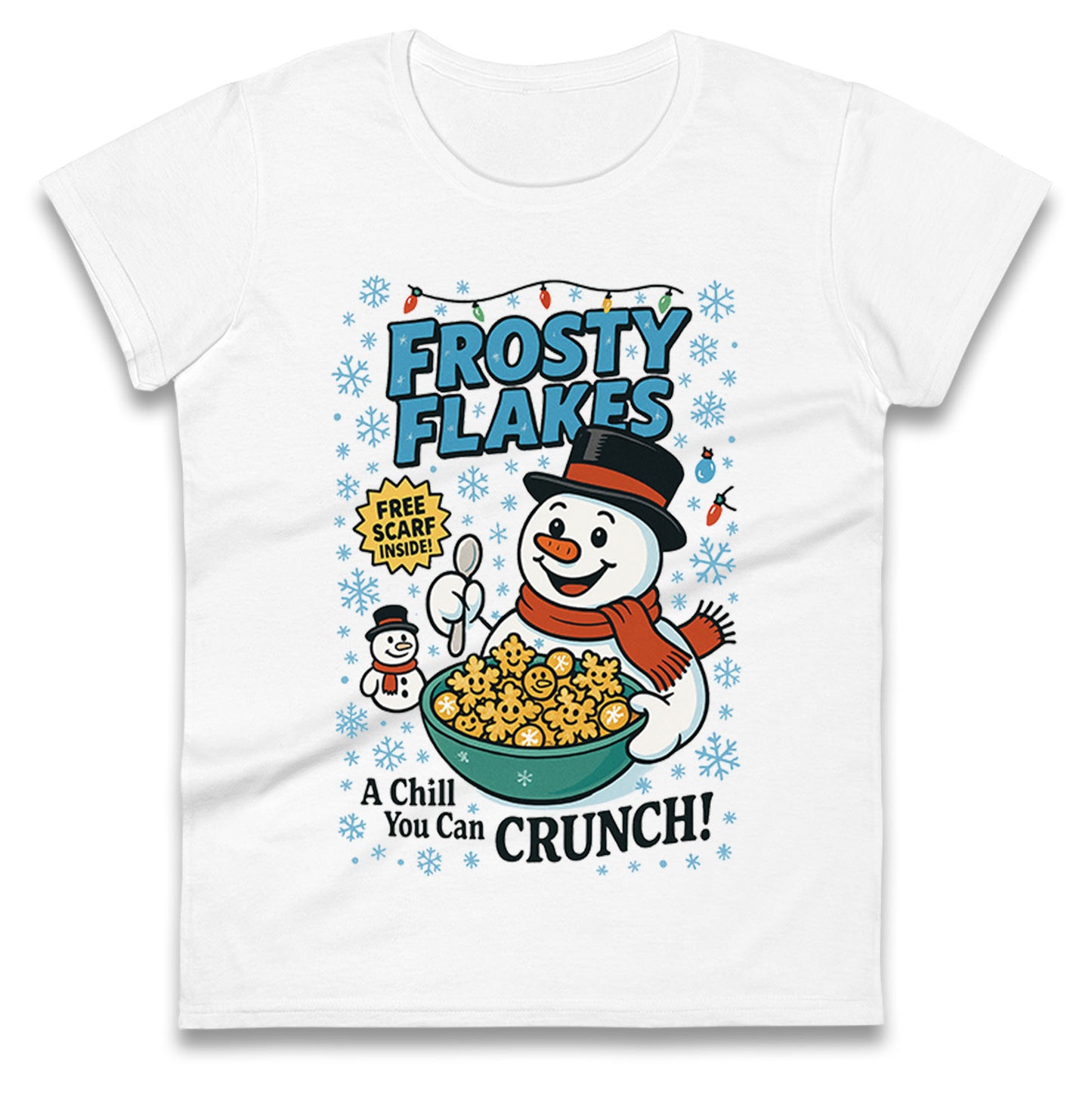 Snowman Christmas Ladies T Shirt