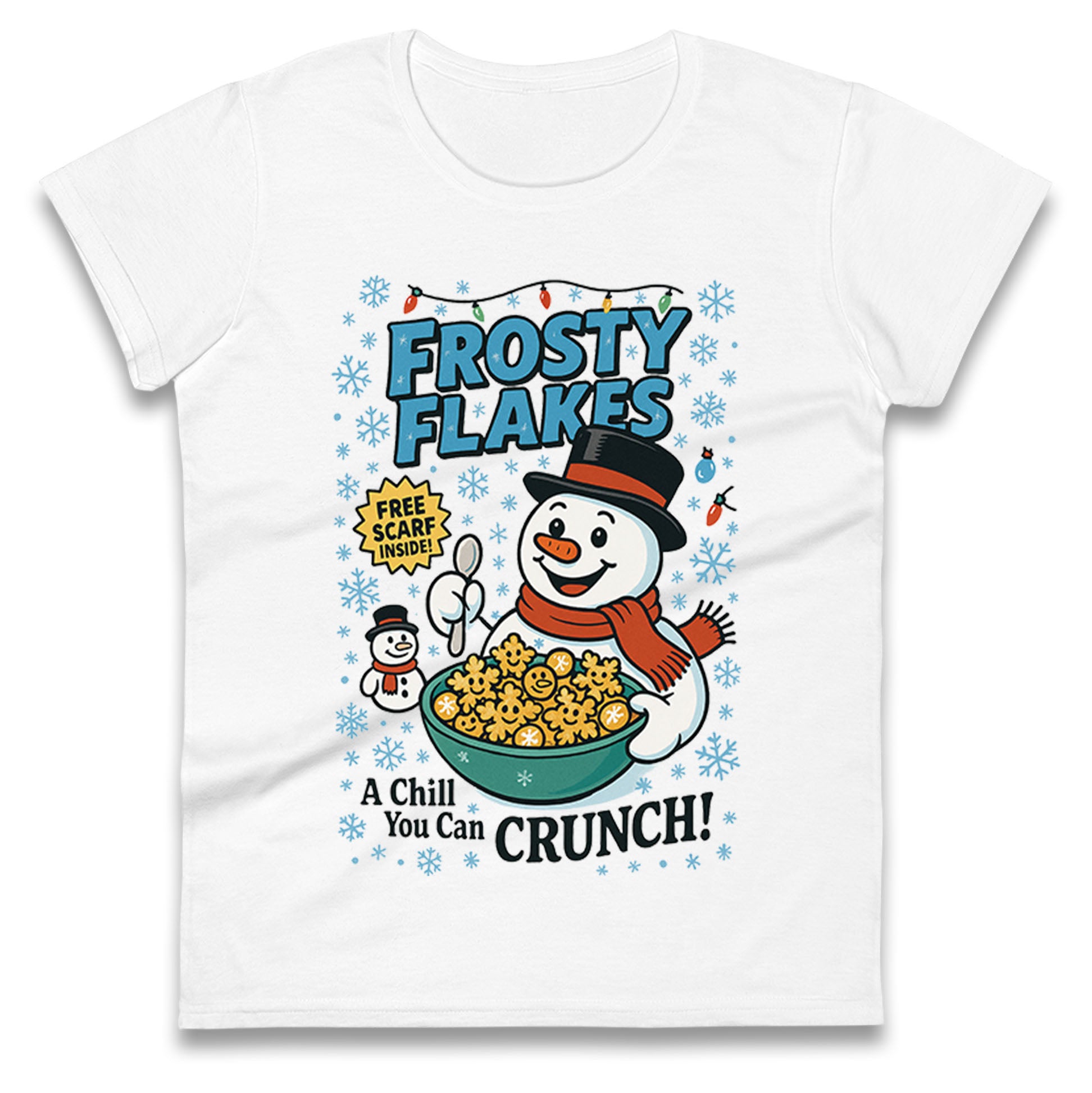 Snowman Christmas Ladies T Shirt