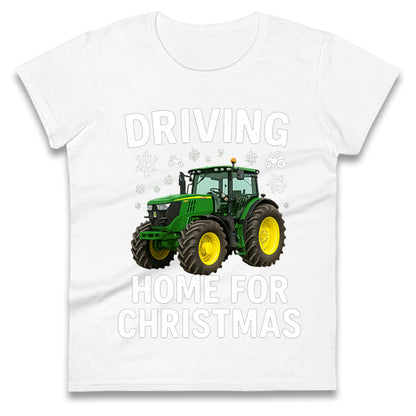 John Deere Tractor Christmas Ladies T Shirt