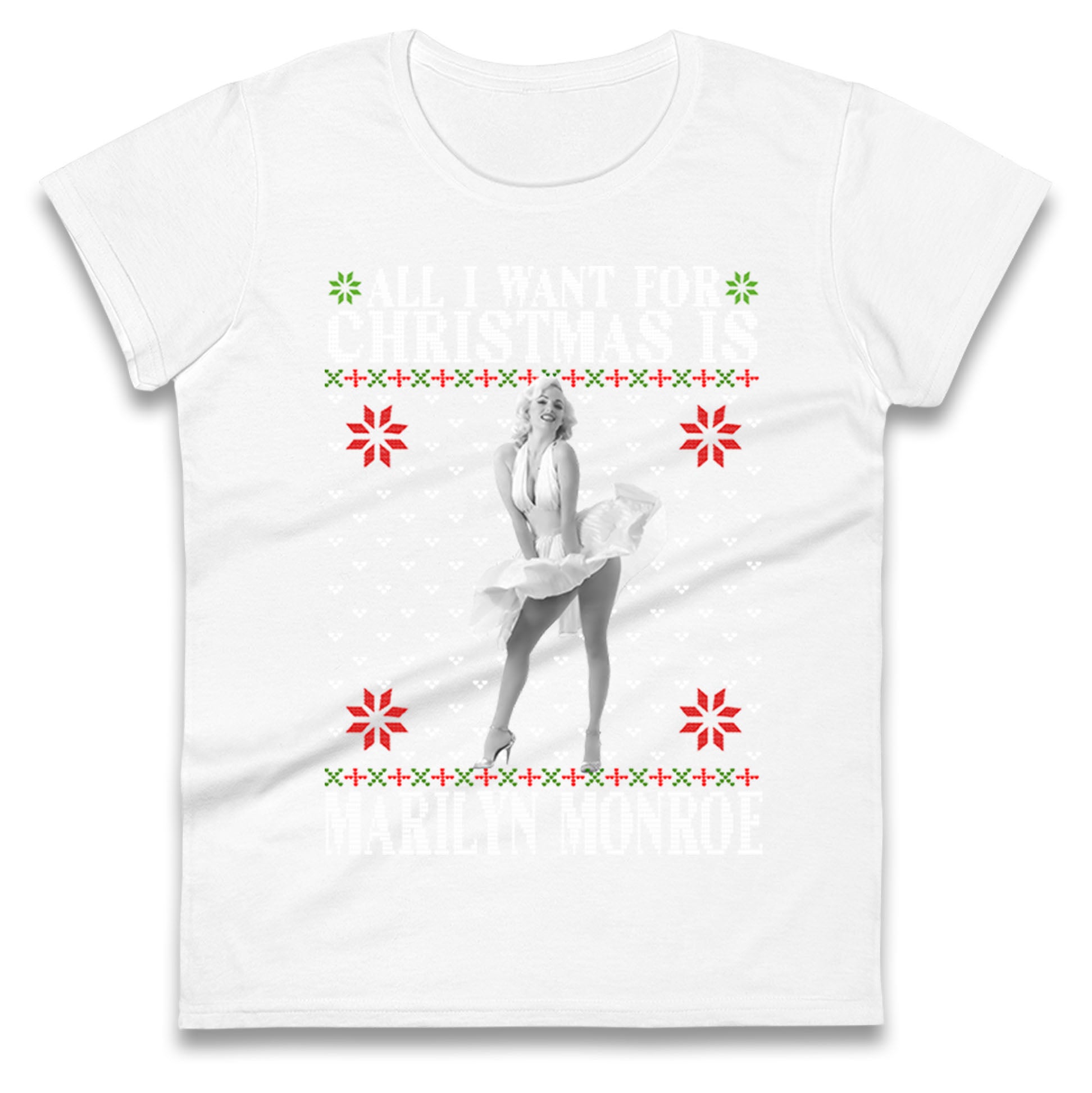 marilyn monroe christmas womens t shirt