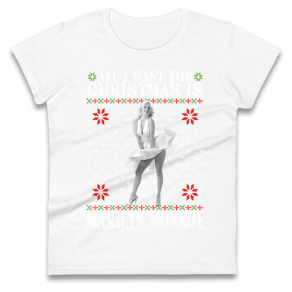 marilyn monroe christmas womens t shirt