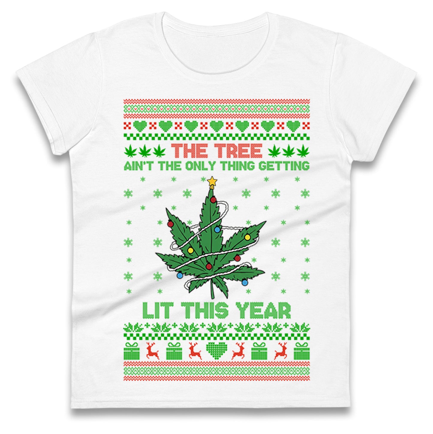Cannabis Christmas Ladies T Shirt