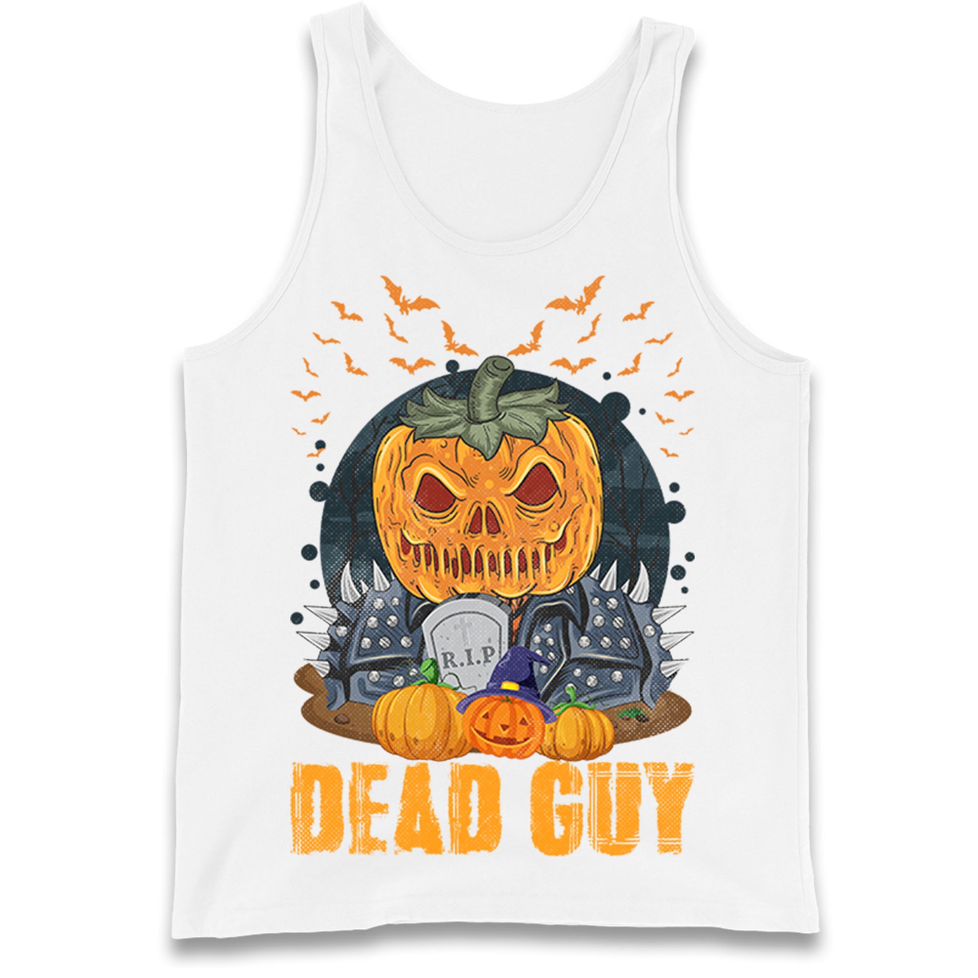 Scary Pumpkin Dead Guy Tank Top
