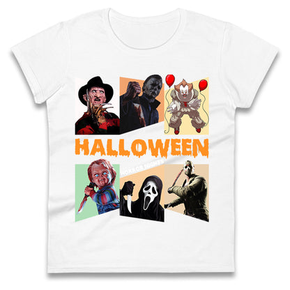 Horror Characters Halloween Horror Nights Womens t shirts