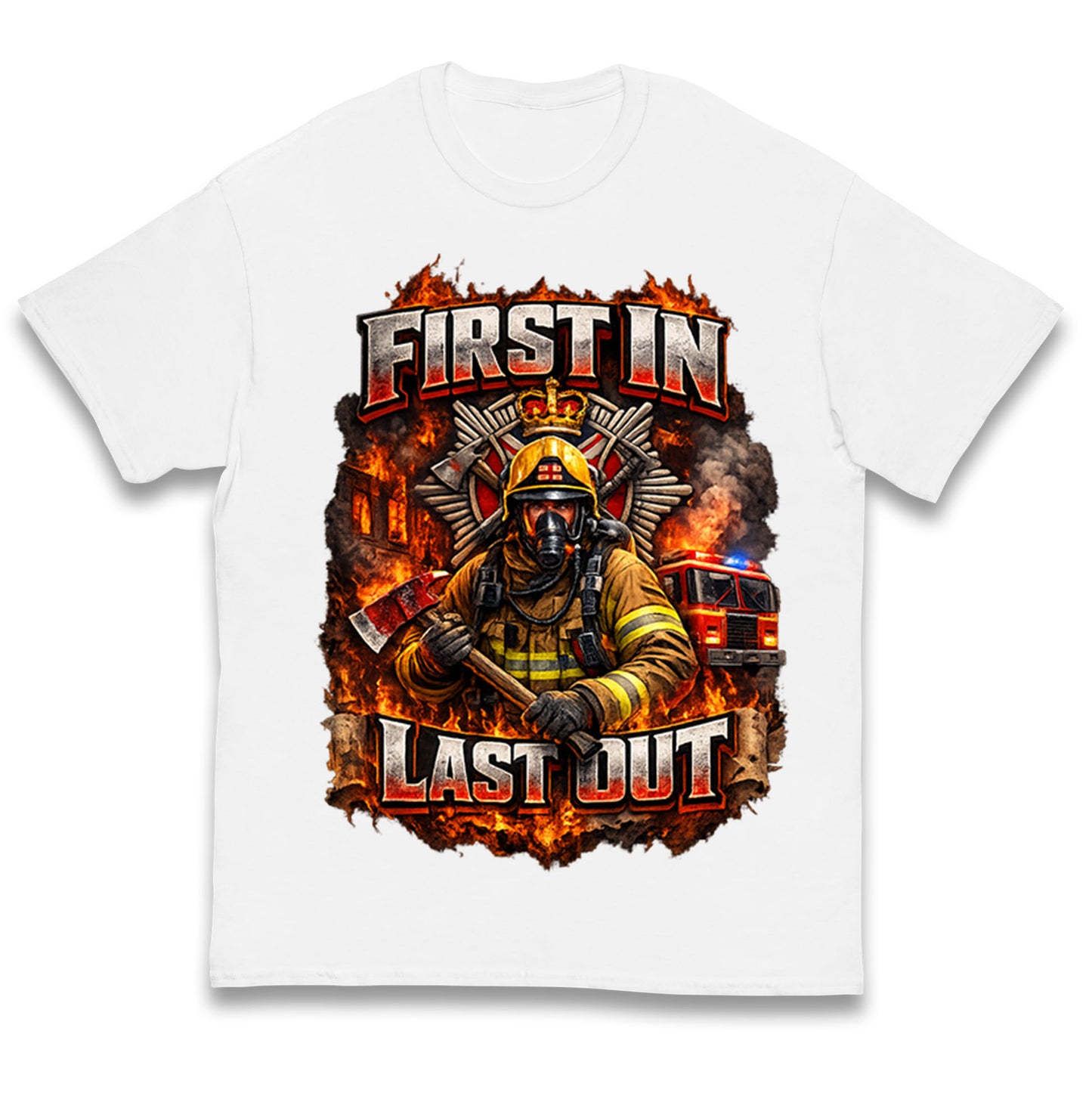 Firefighter First in Last Out Kids T Shirt