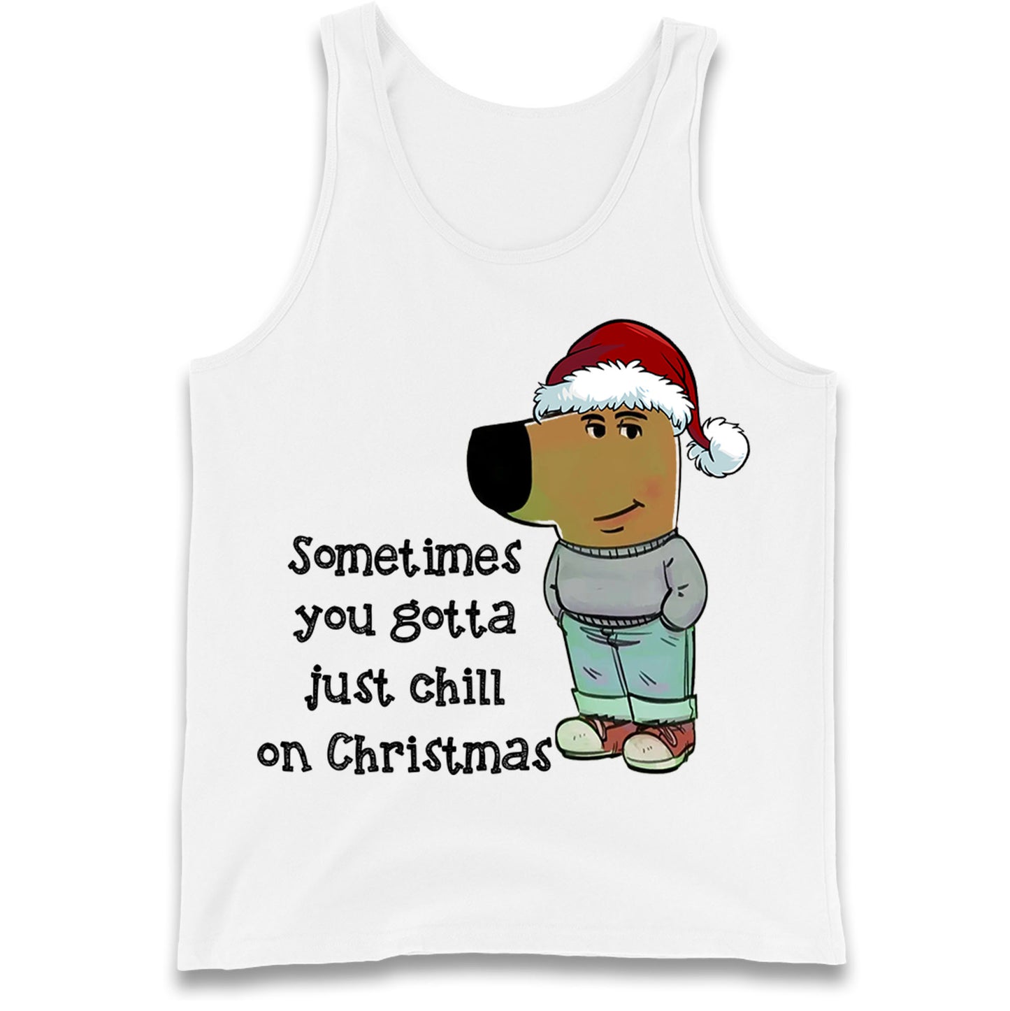 christmas chill guy tank top