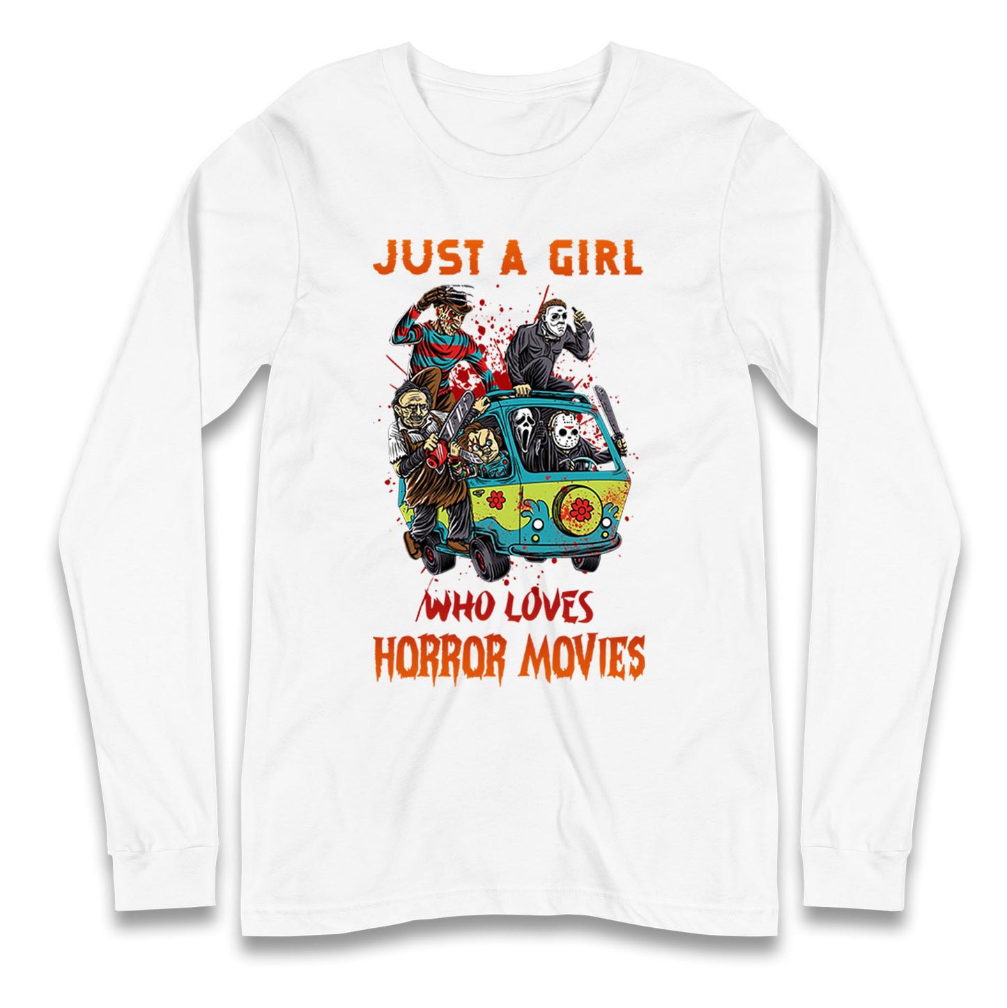 Just A Girl Who Loves Horror Movies Halloween T Shirt
