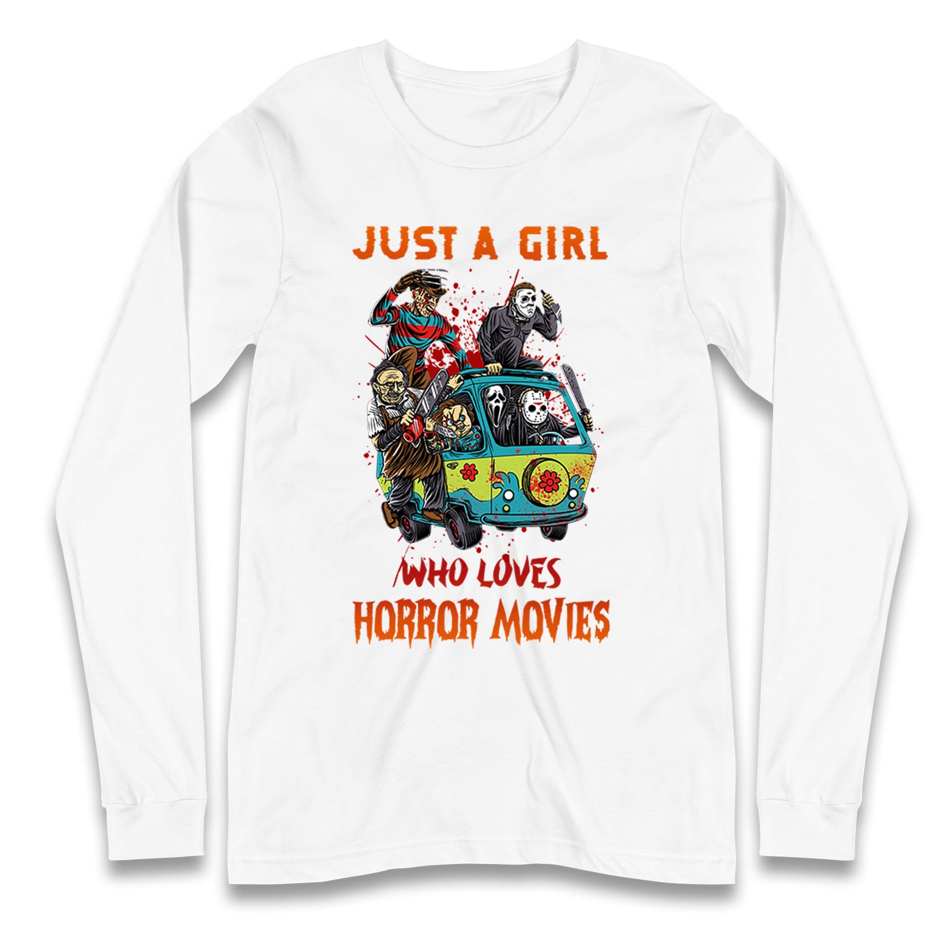 Just A Girl Who Loves Horror Movies Halloween T Shirt
