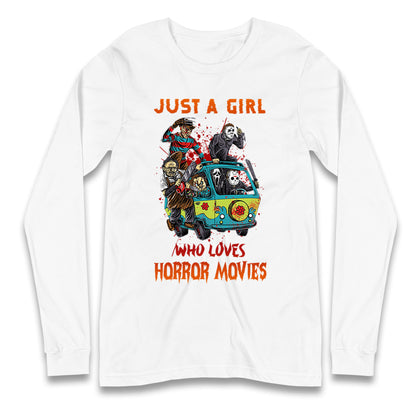 Just A Girl Who Loves Horror Movies Halloween T Shirt
