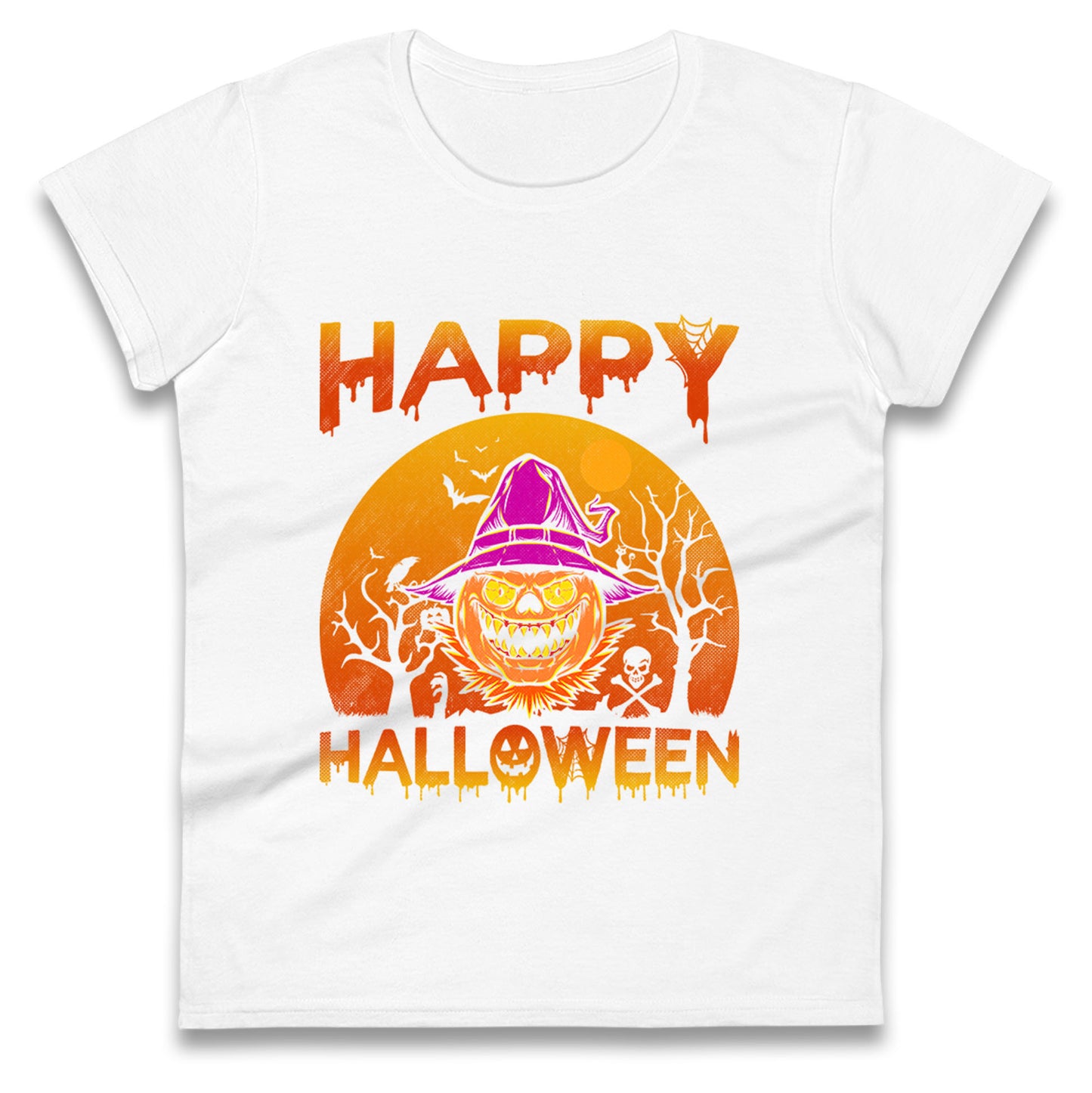 Happy Halloween Pumpkin Witch t shirt
