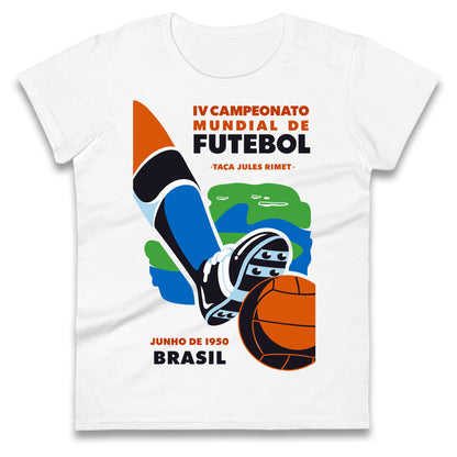 Brasil 1950 Retro World Cup Ladies T Shirt