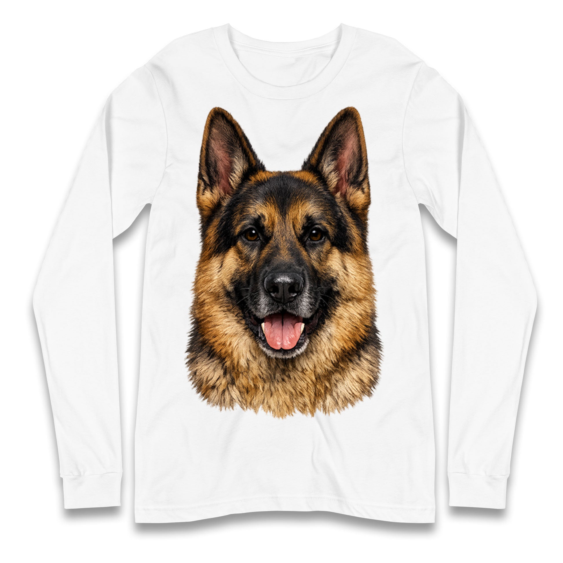 German Shepherd Dog Face Longsleeve T Shirt