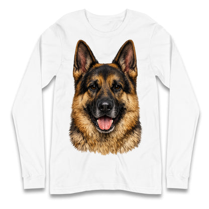 German Shepherd Dog Face Longsleeve T Shirt