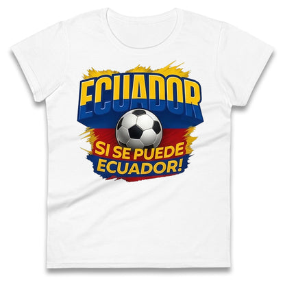 Ecuador Retro World Cup Ladies T Shirt