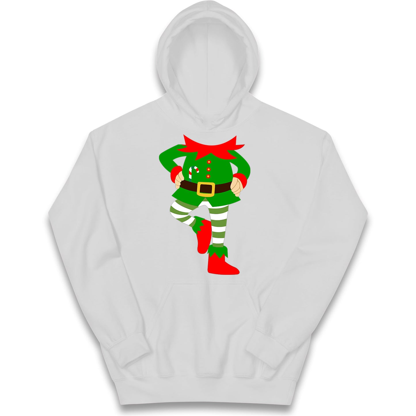 Personalise Christmas Party Wear Elf Kids Hoodie