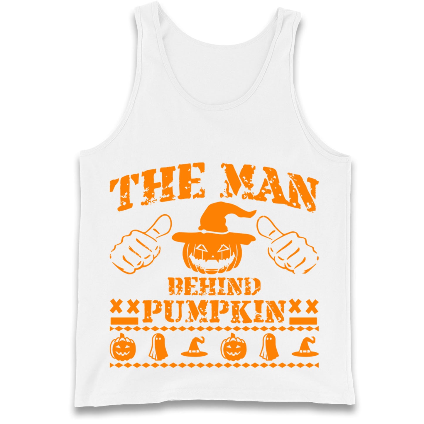 The Man Behind Pumpkin Halloween Tank Top