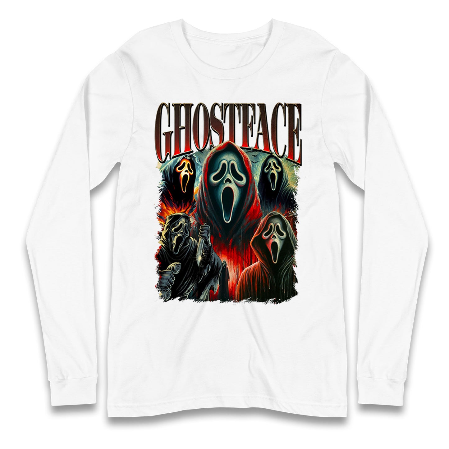 Ghost Face Halloween Bootleg Long Sleeve T Shirt