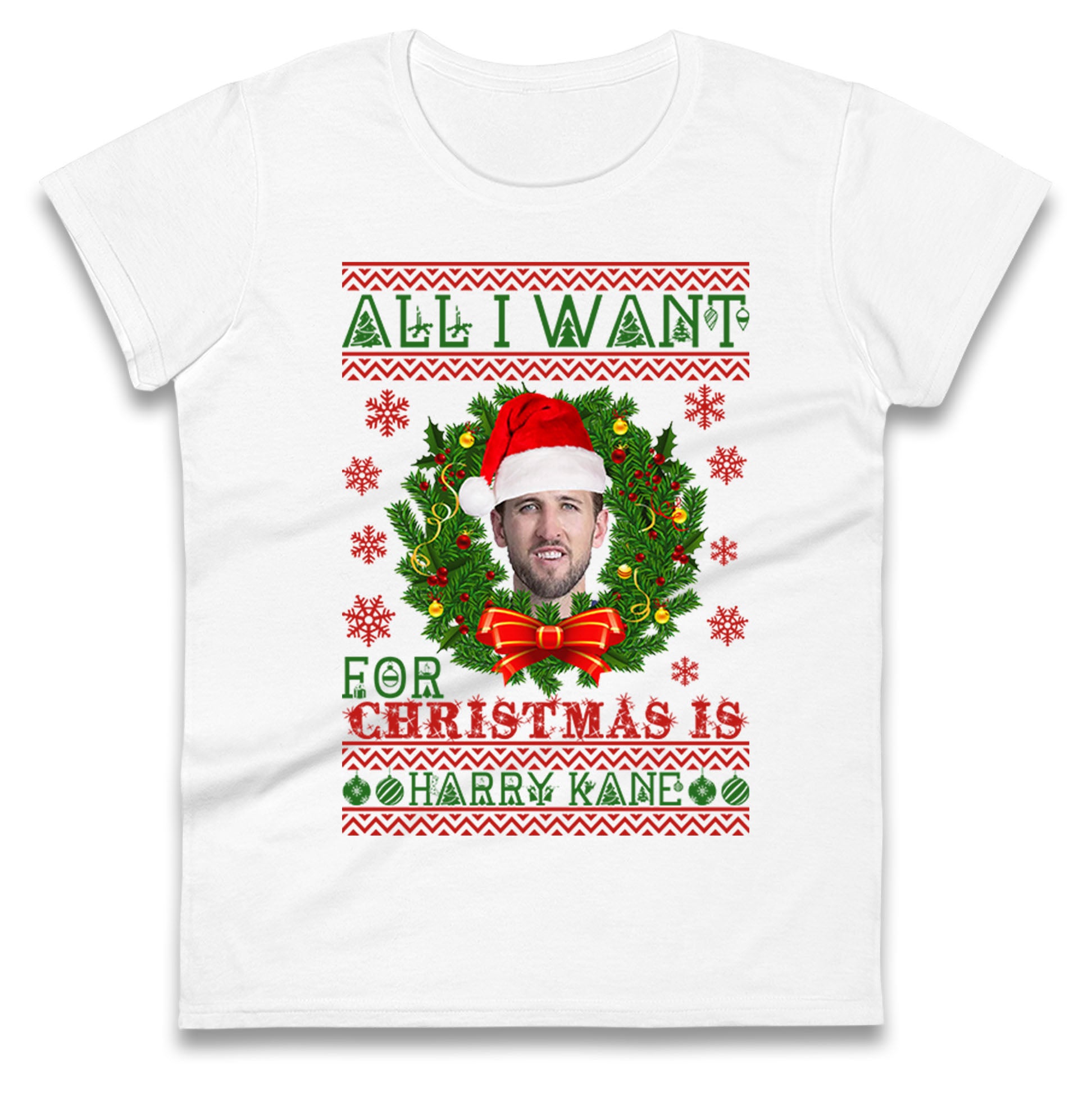 harry kane christmas womens t shirt