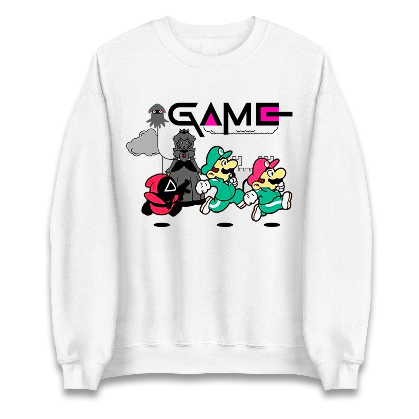 squid game super mario sweatshirt