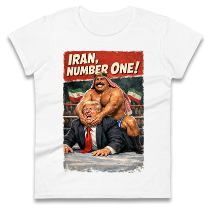 Donald Trump Iron Sheik Iran Wrestling Ladies T Shirt