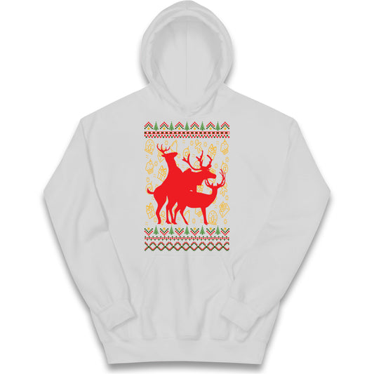 Reindeer Making Fun Christmas Hoodie