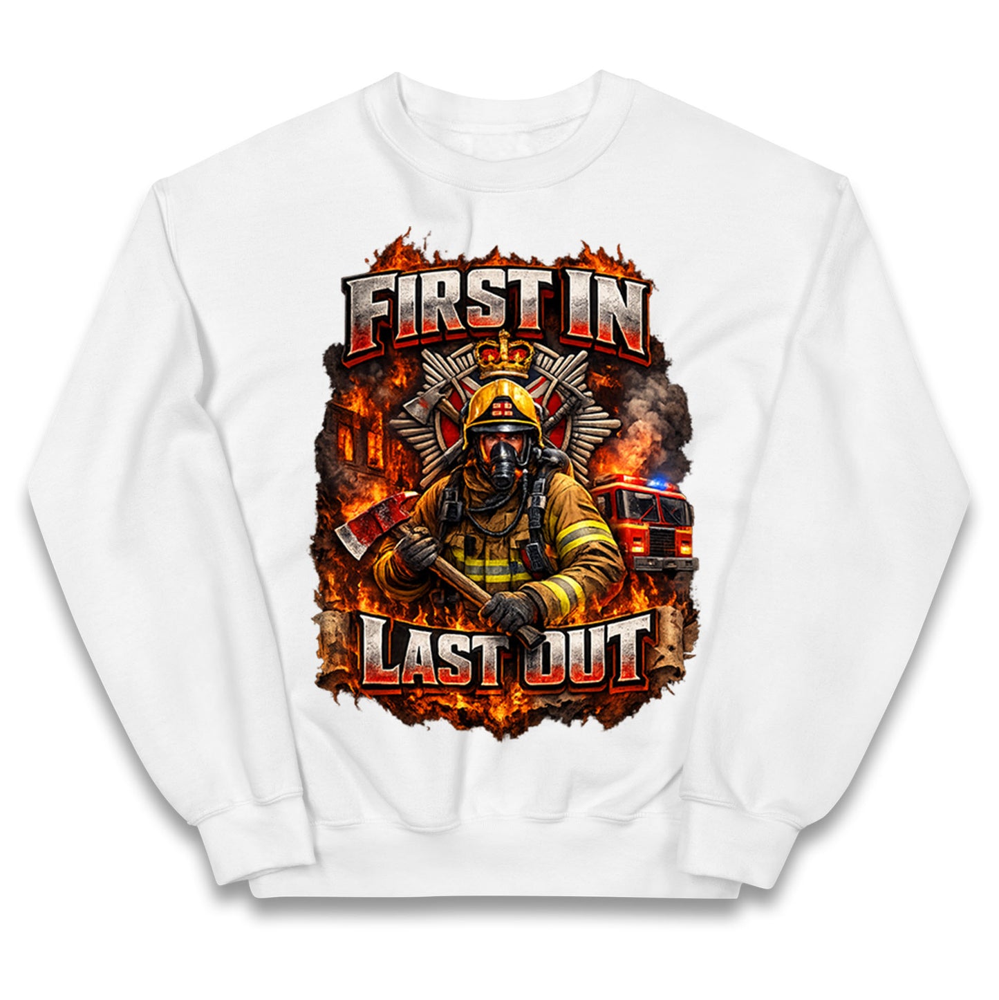 Firefighter First in Last Out Kids Jumper