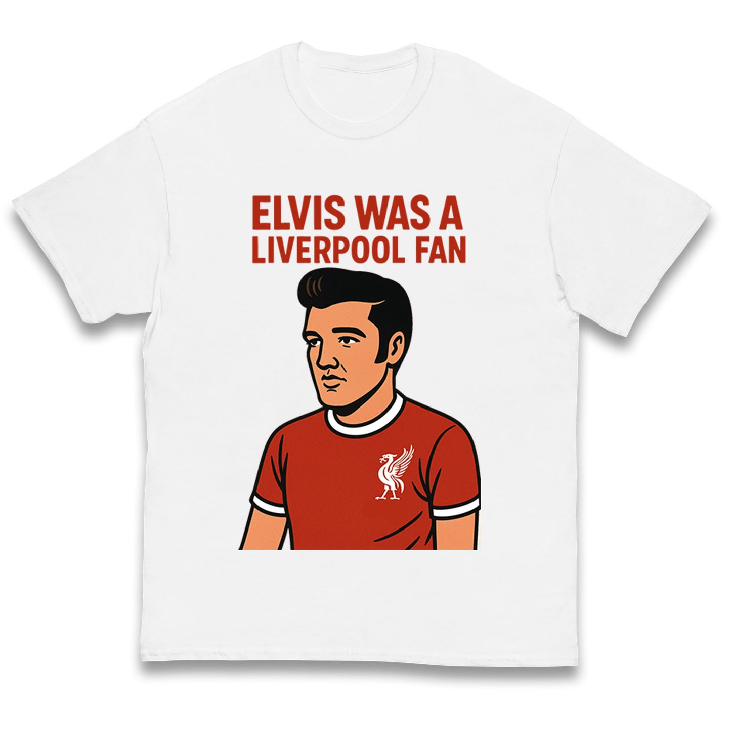 Elvis Was A Liverpool Fan Kids T Shirt