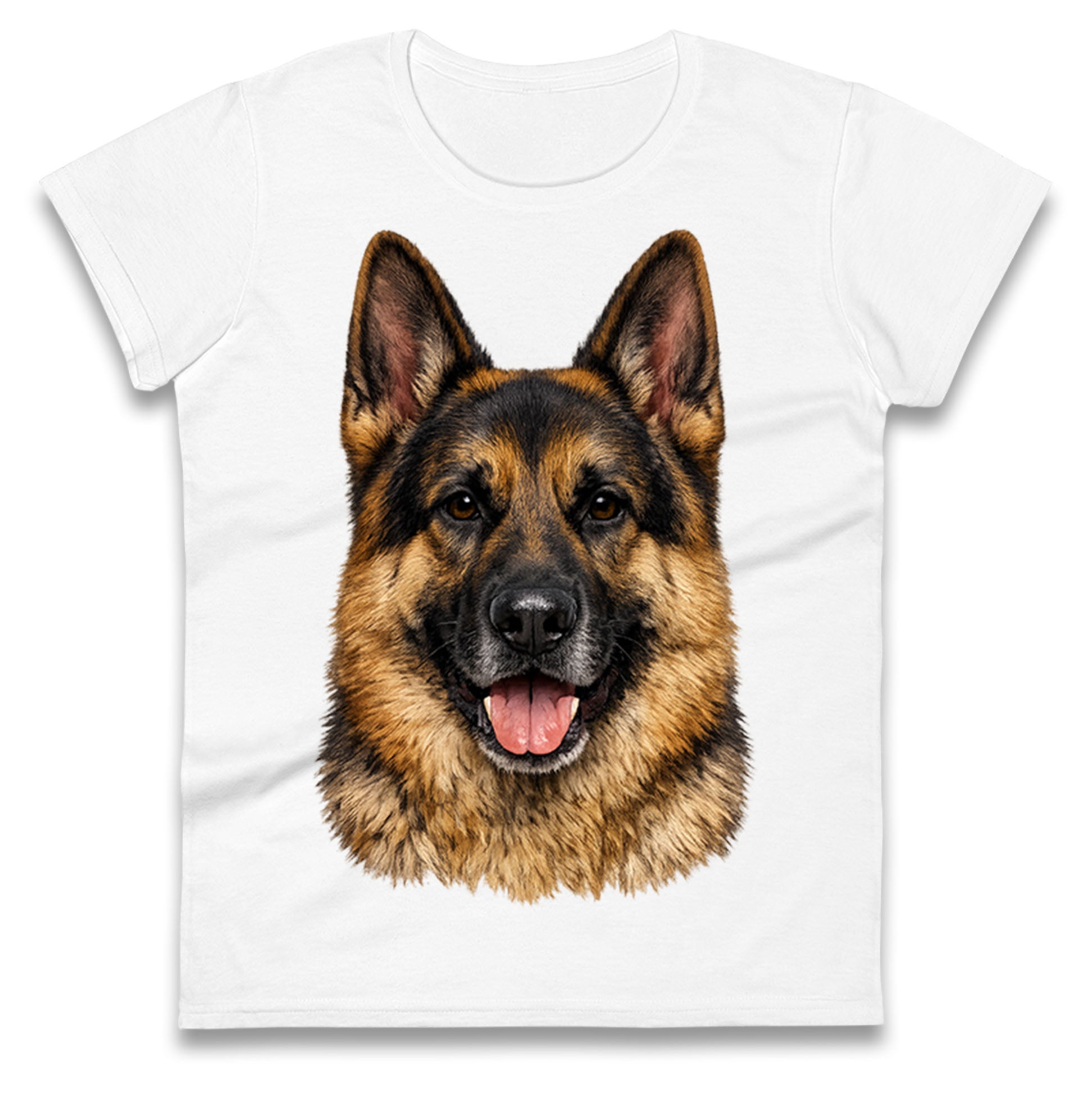 German Shepherd Dog Face Ladies T Shirt