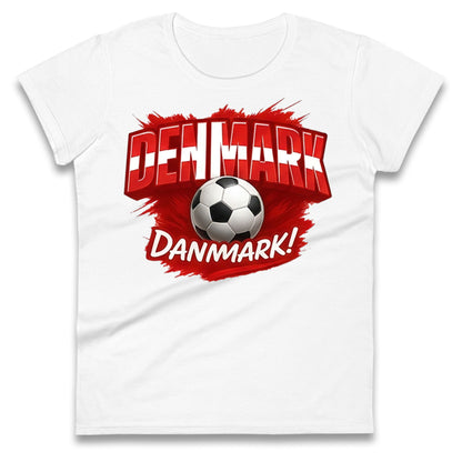 Denmark Retro World Cup Ladies T Shirt 