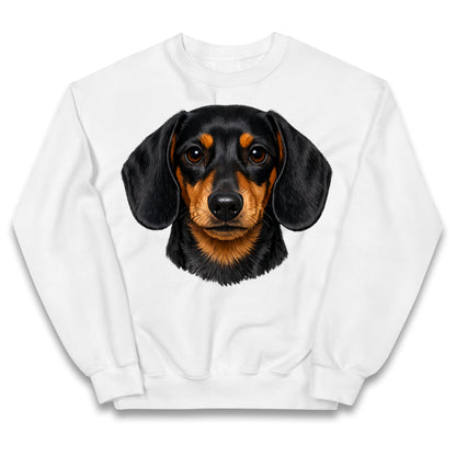 Dachshund Dog Face Kids Jumper