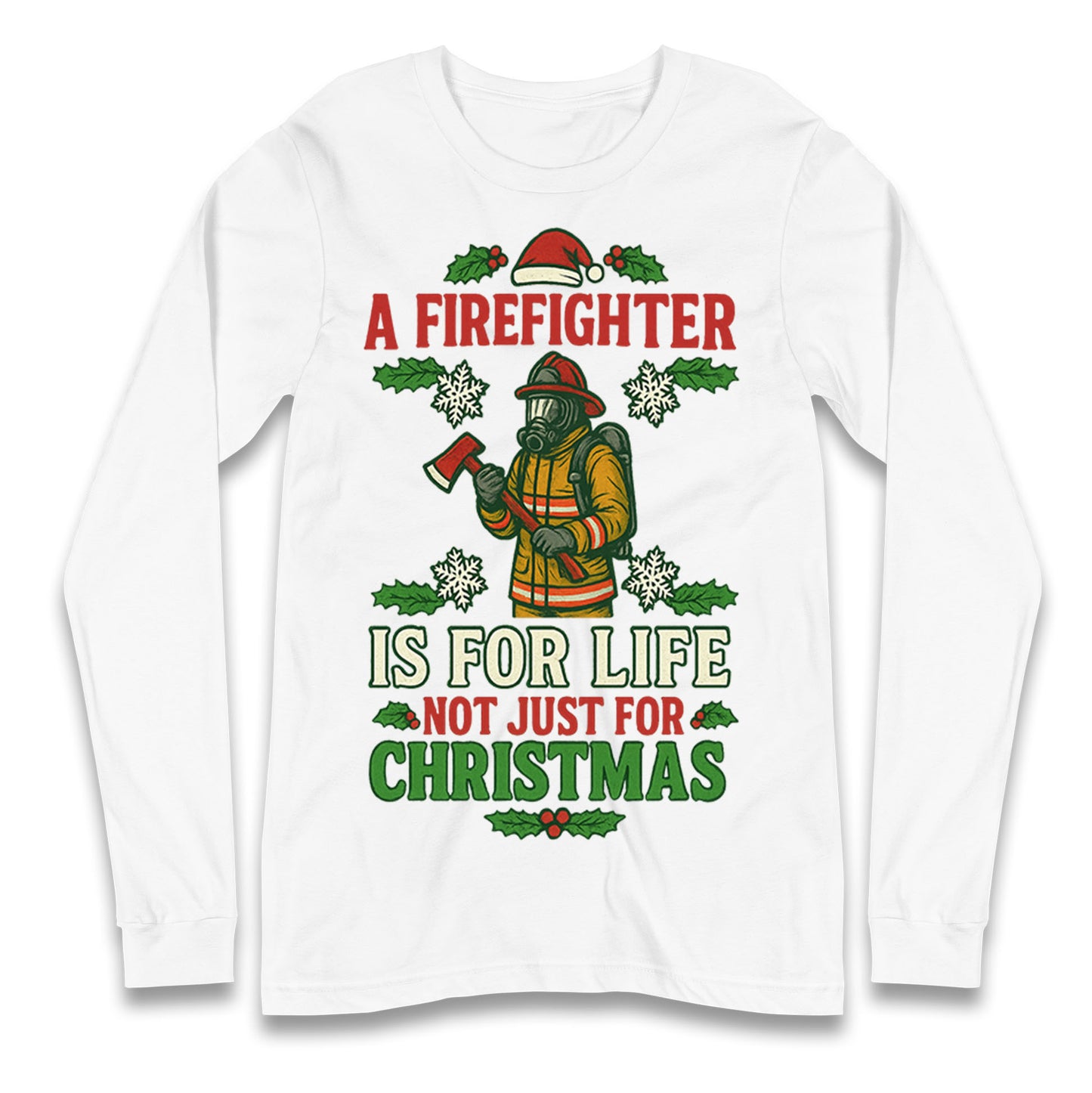Firefighter Christmas Longsleeve T Shirt