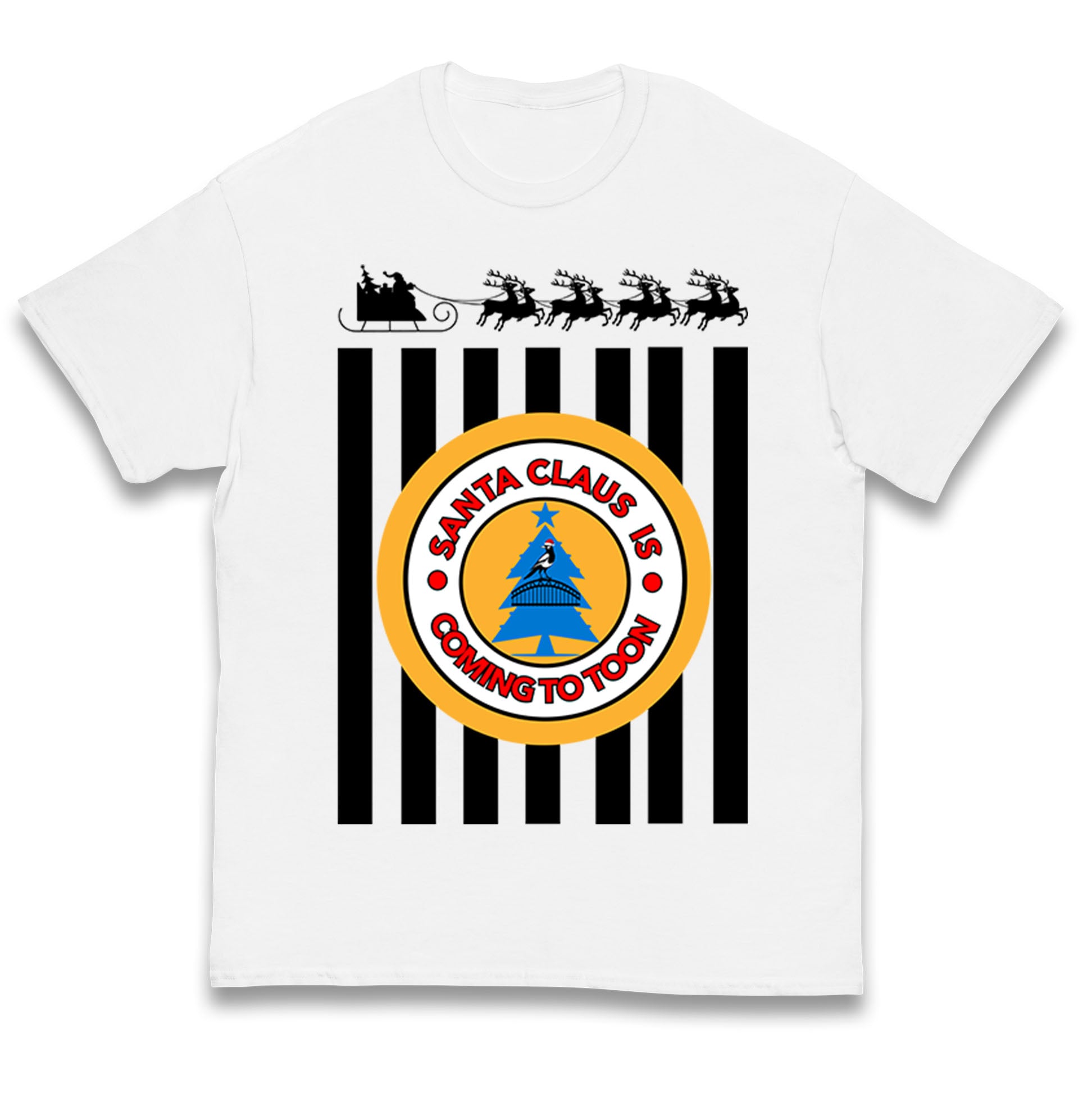 Santa claus is coming to toon christmas Kids T Shirt
