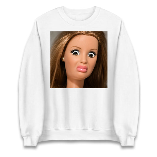 Funny Distressed Doll Face Meme Jumper