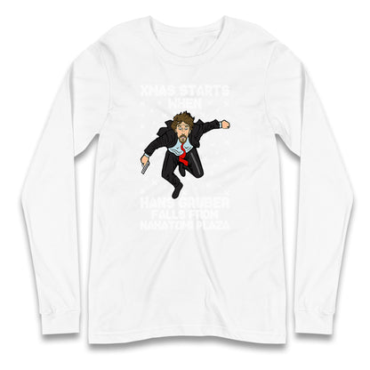 hans gruber falling long sleeve t shirt