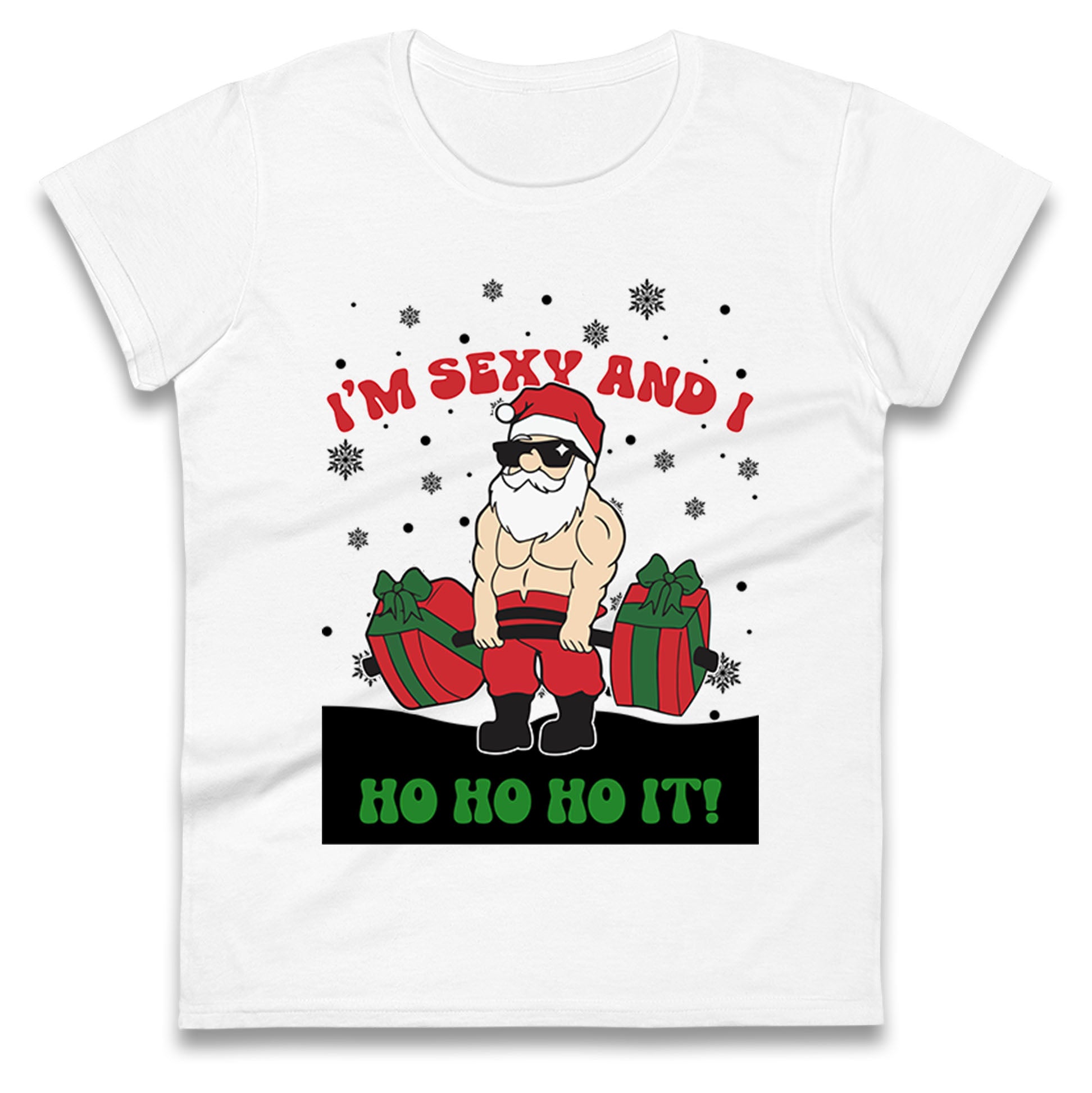 Santa Claus Ho Ho Ho Ladies T Shirt