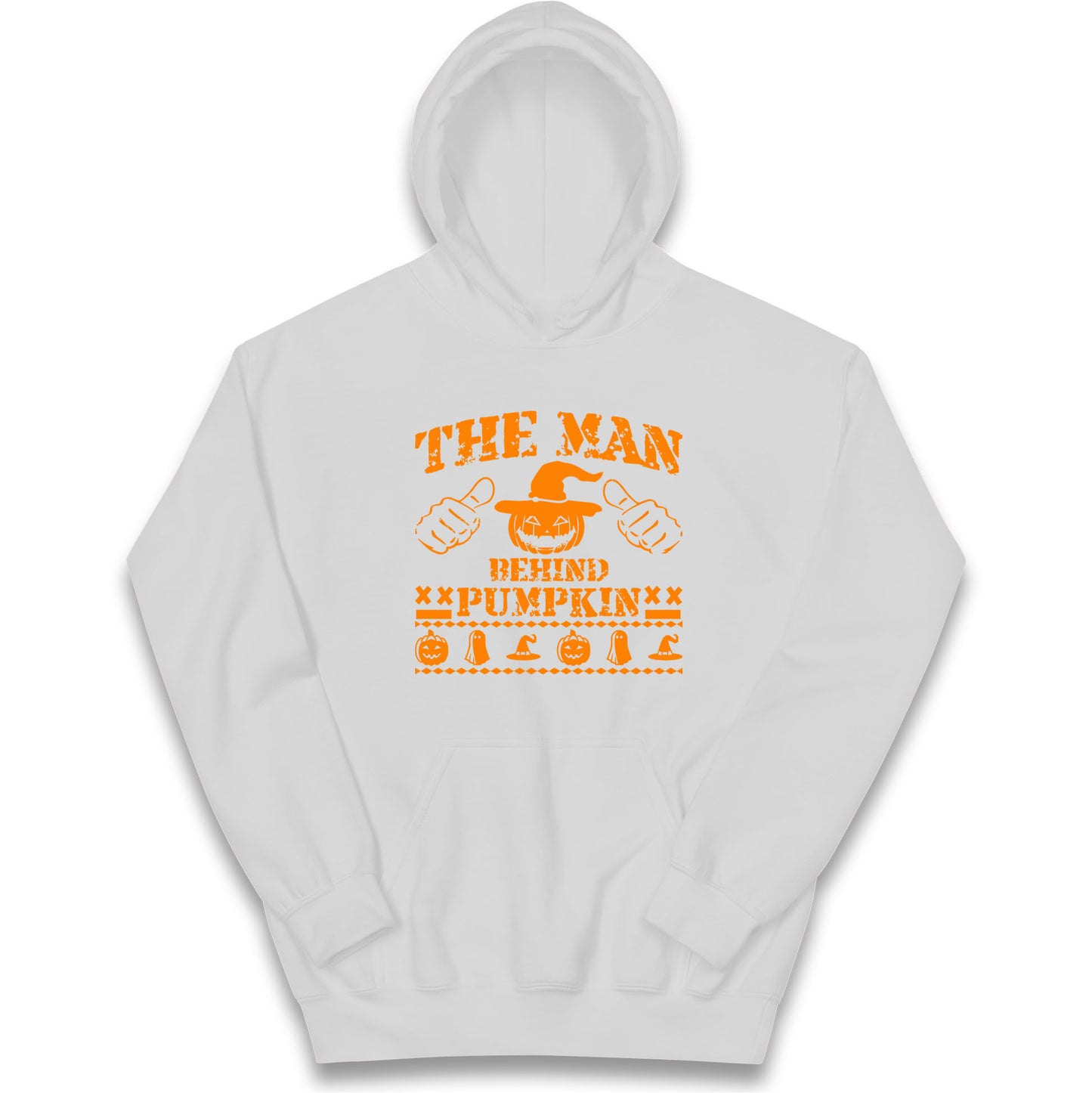 The Man Behind Pumpkin Halloween Kids Hoodie