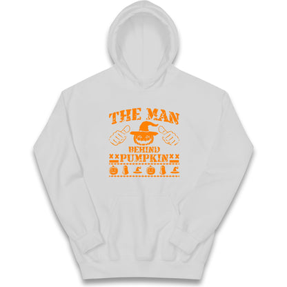 The Man Behind Pumpkin Halloween Kids Hoodie