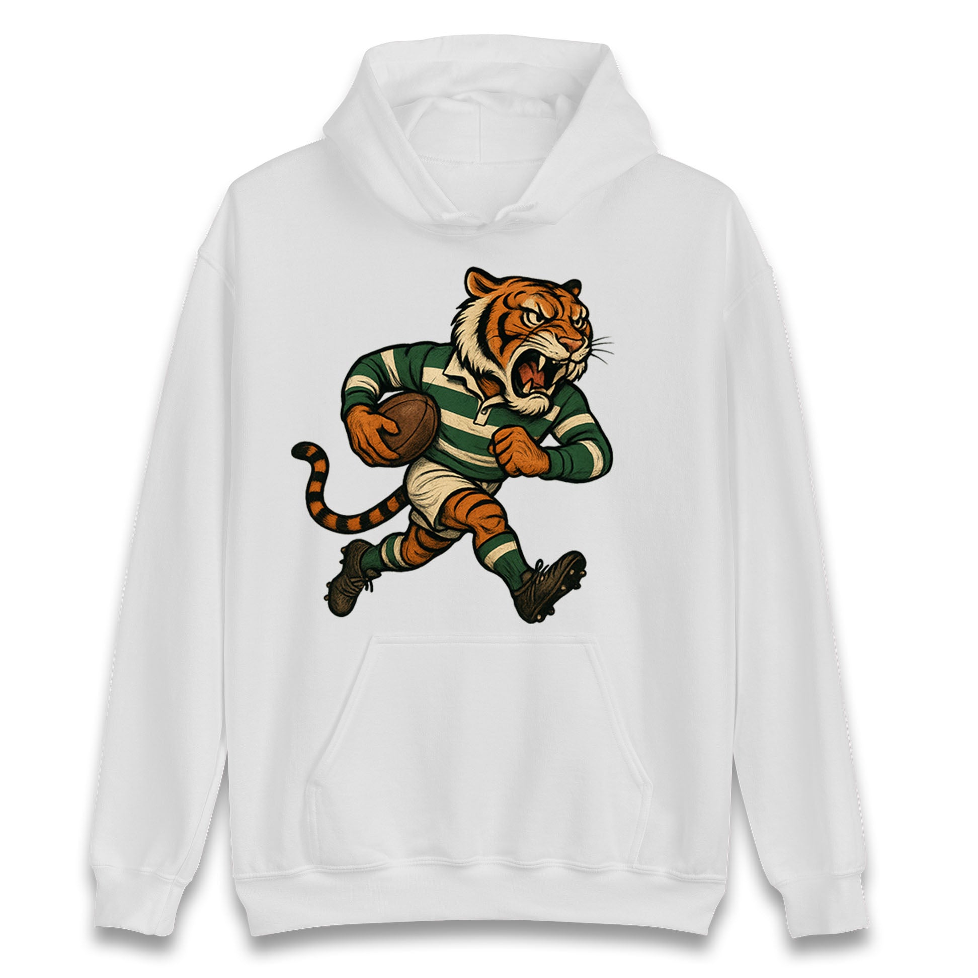 Retro Leicester Tigers Rugby Union Hoodie