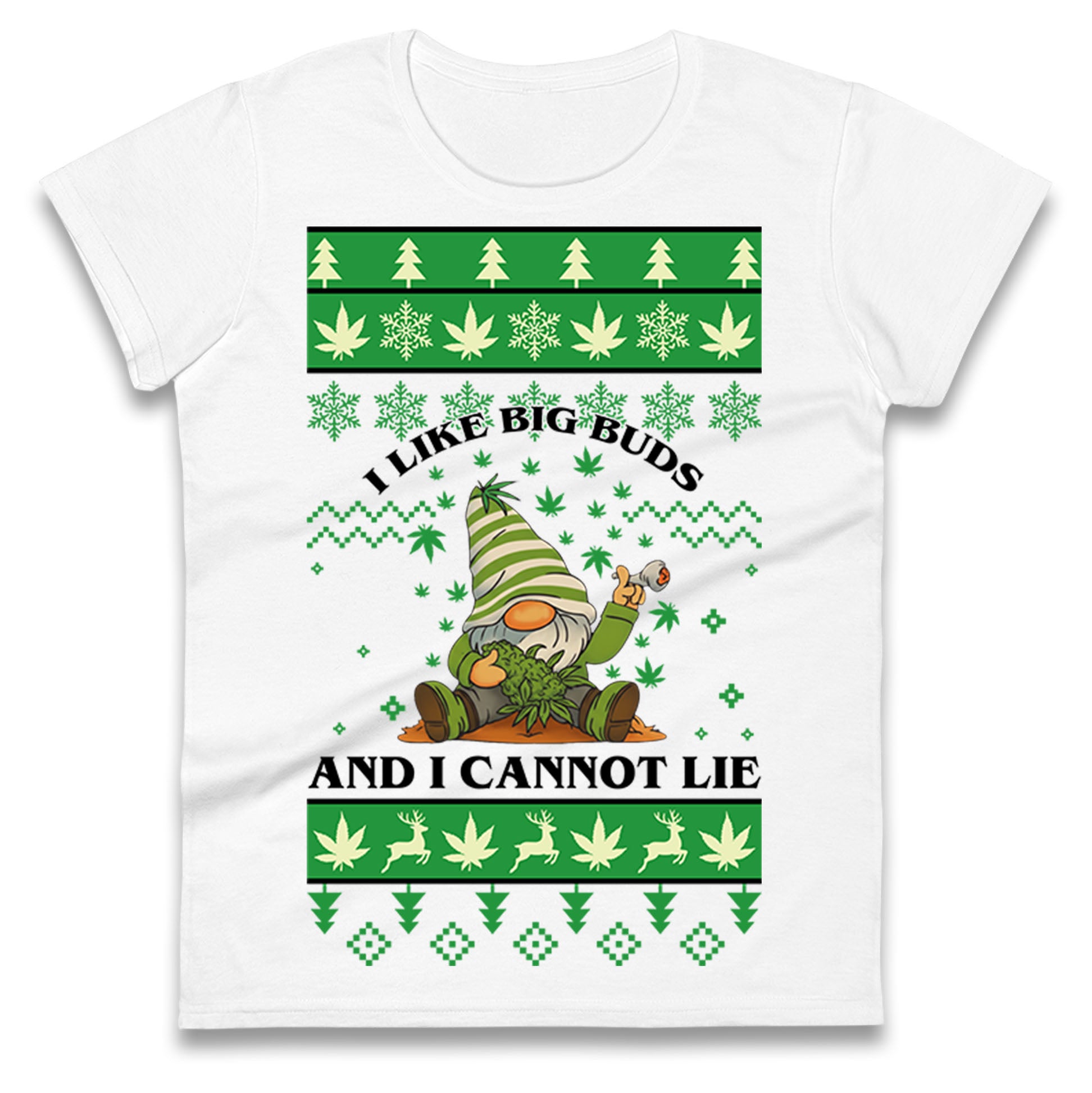 Cannabis Christmas Ladies T Shirt