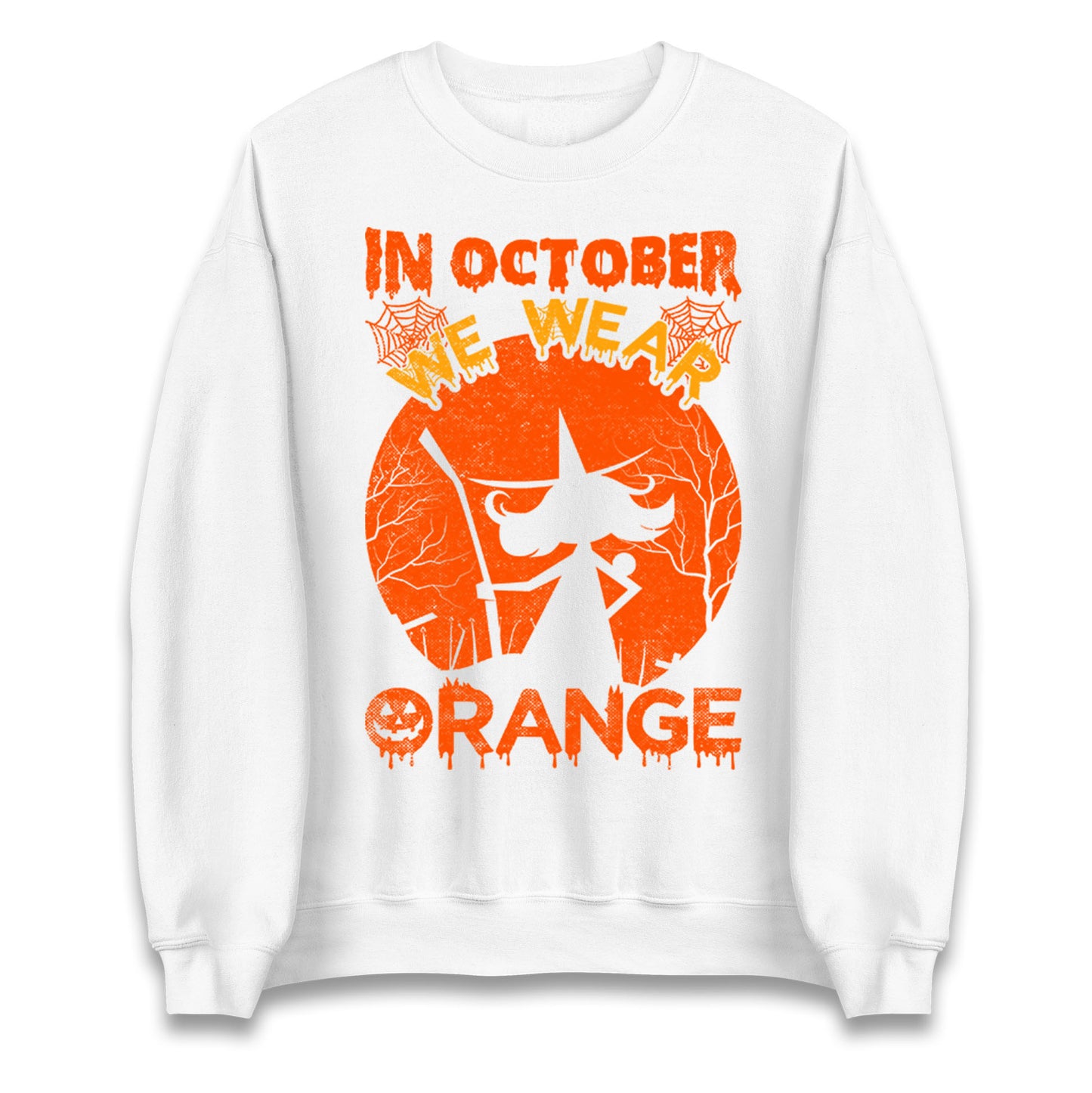 In October We Wear Orange Halloween Sweatshirt
