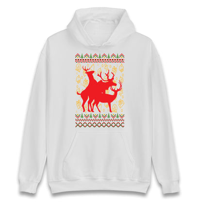 Reindeer Making Fun Christmas Hoodie