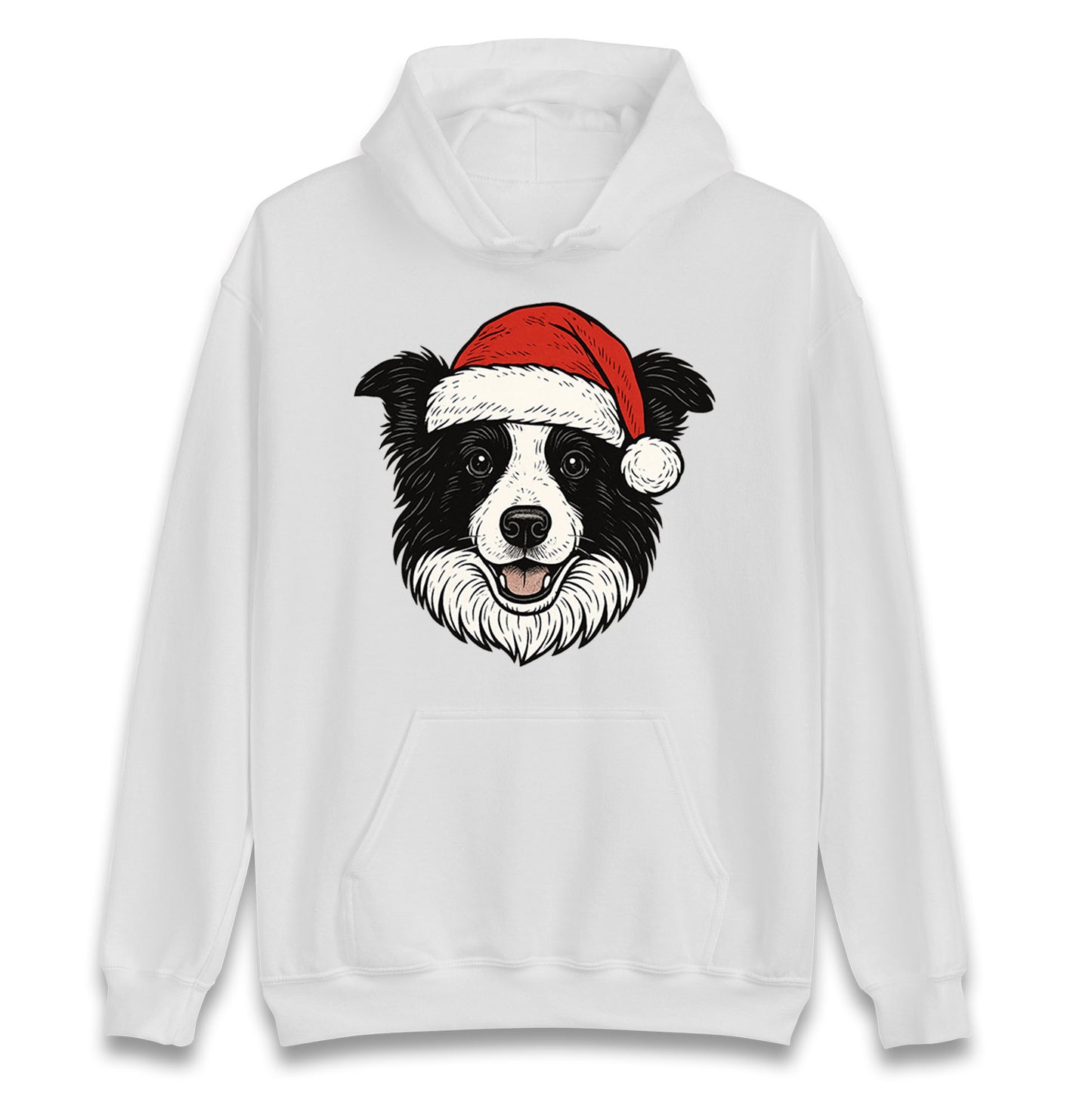 Border Collie Face Christmas Hoodie