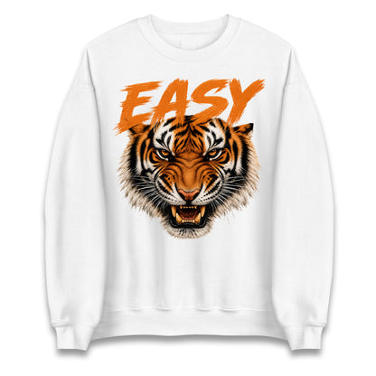 Easy Tiger Sweatshirt Vintage Animal Graphic Sublimation Hippie Easy Sweater Distressed