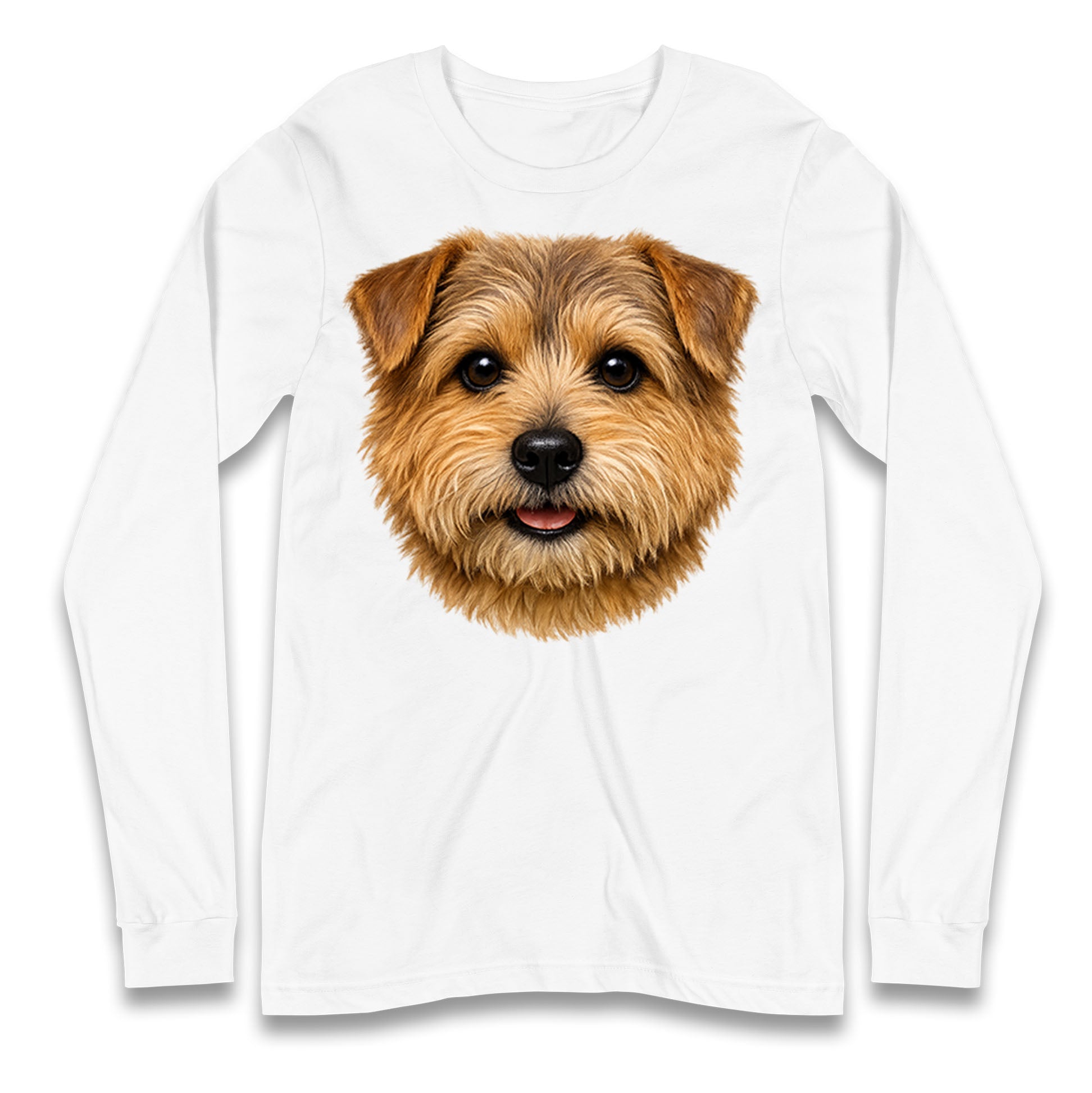 Norfolk Terrier Dog Face Longsleeve T Shirt 