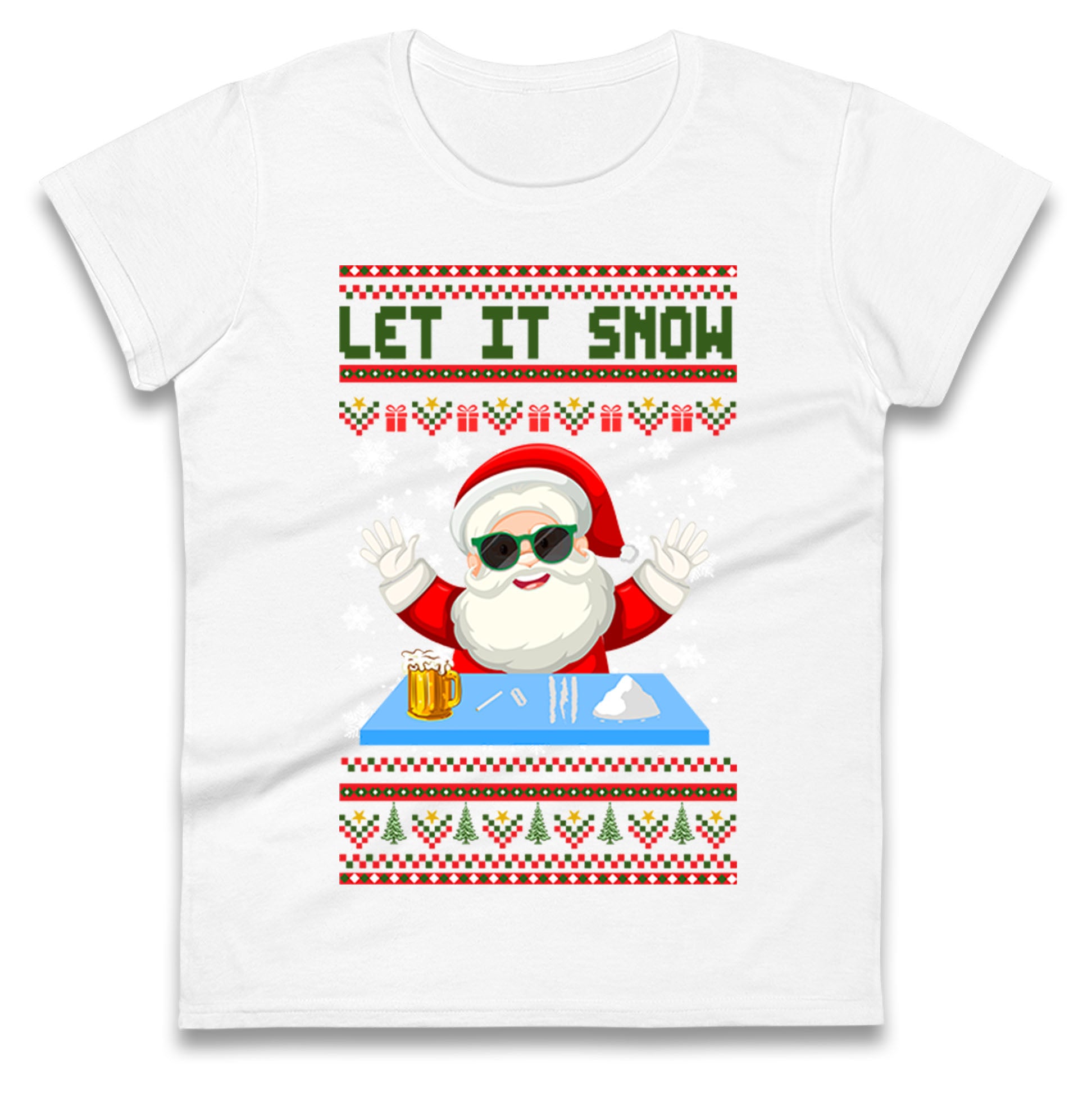 Santa Claus Christmas Ladies T Shirt