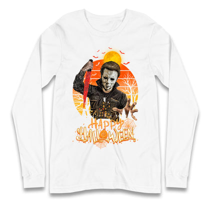 Michael Myers Happy Halloween Long Sleeve T Shirt