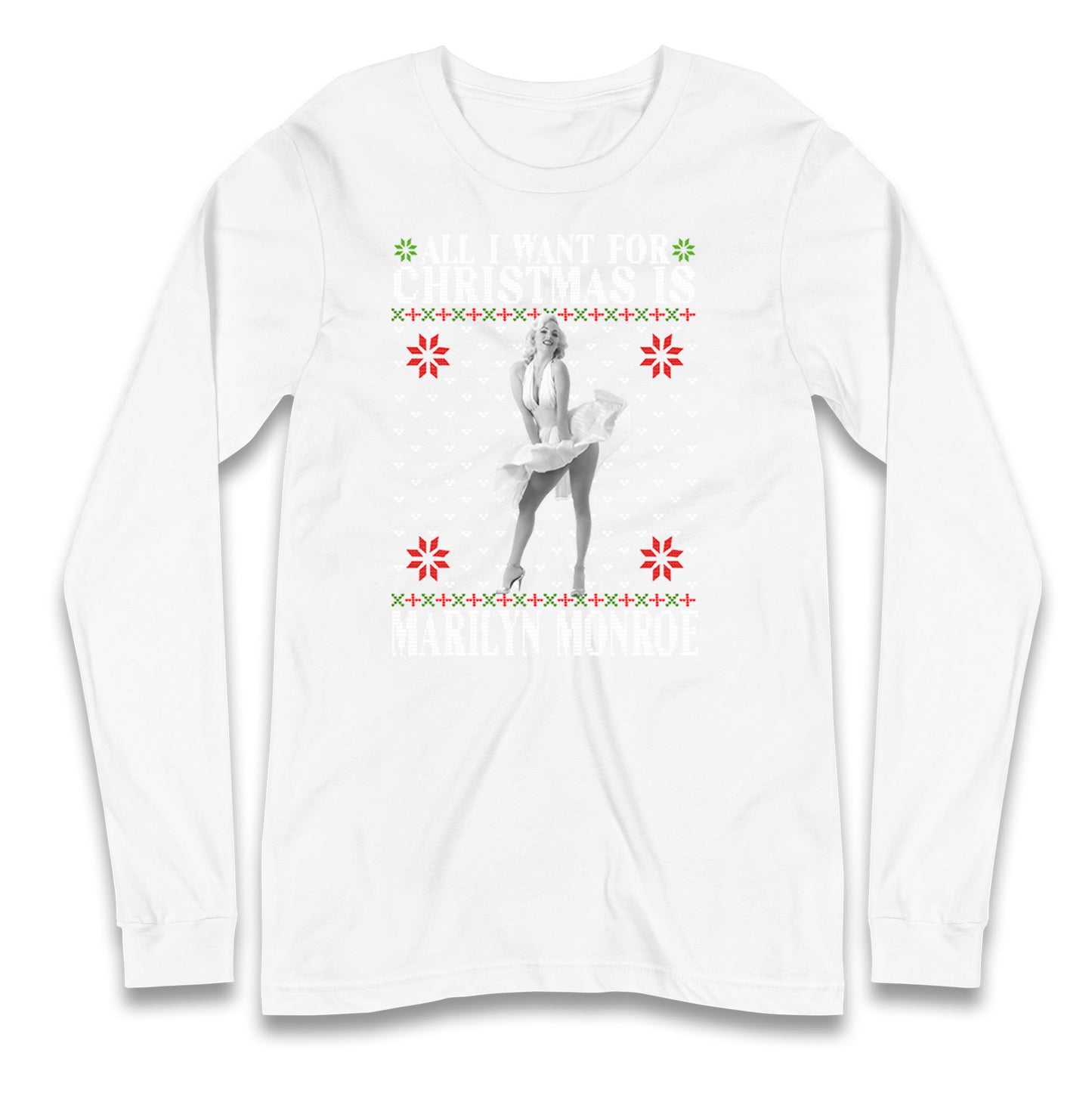 marilyn monroe christmas long sleeve t shirt
