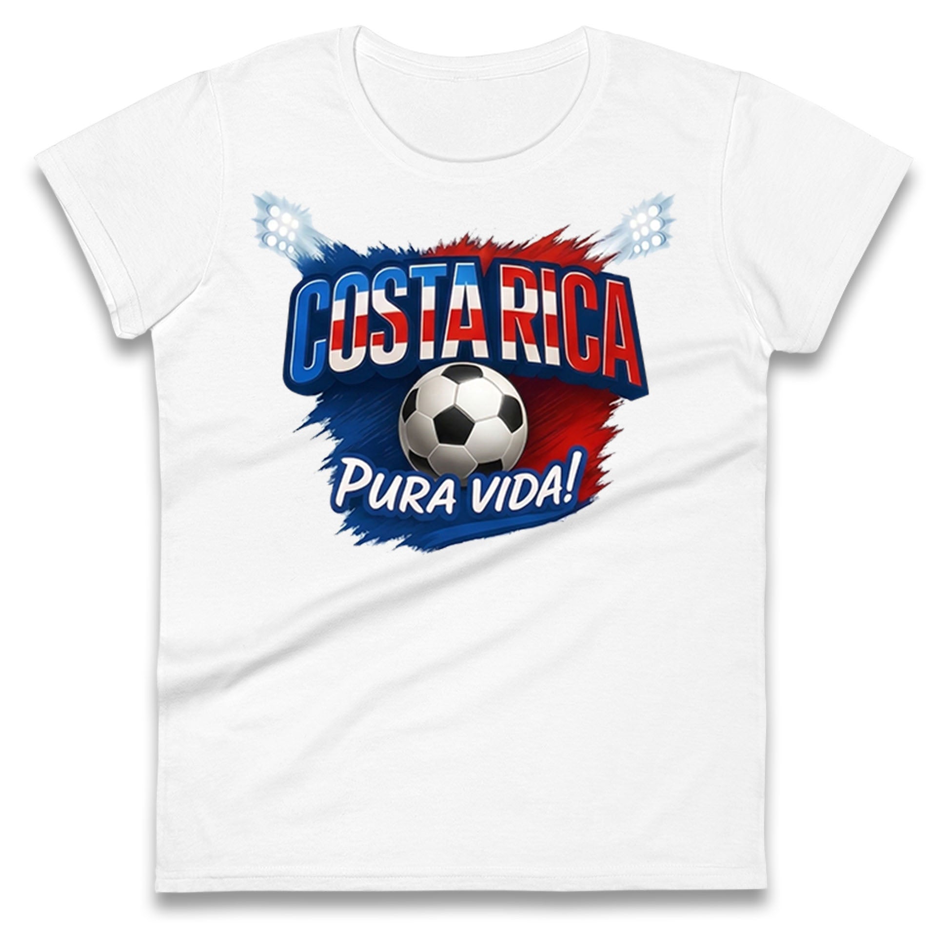 Costa Rica Retro World Cup Ladies T Shirt