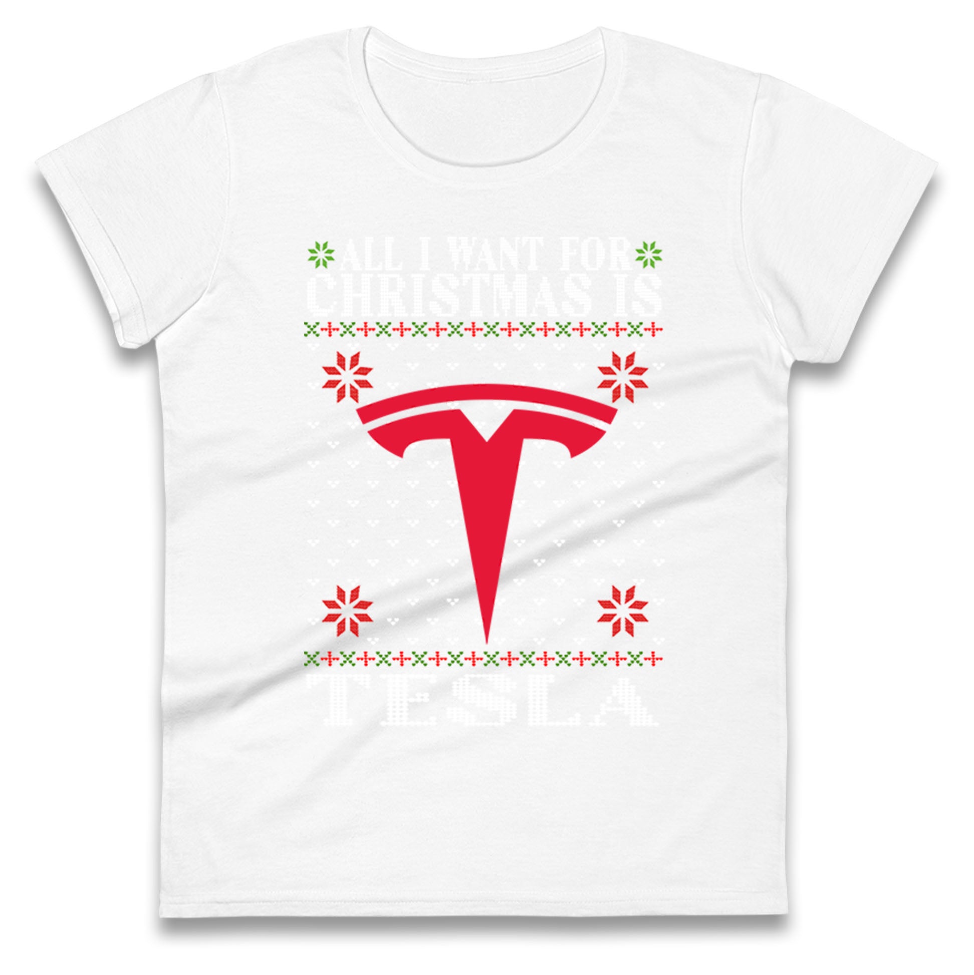 tesla christmas womens t shirt